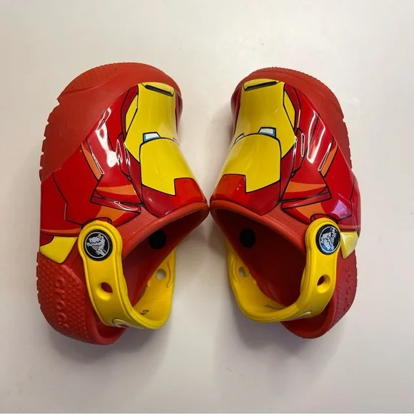 Crocs Iron Man Face Clogs - Marvel Mask - Red Yellow  Kids 7 C - Picture 5 of 9
